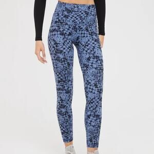 NEW Aerie Offline Real Me Xtra 7/8 Blue Floral High Waisted Legging
